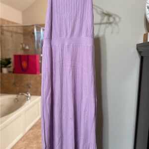 Lavender Sleeveless Sweater Maxi Dress